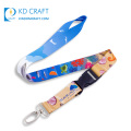 Made in china custom satin fabric thermal transfer colorful printing brand car logo lanyard